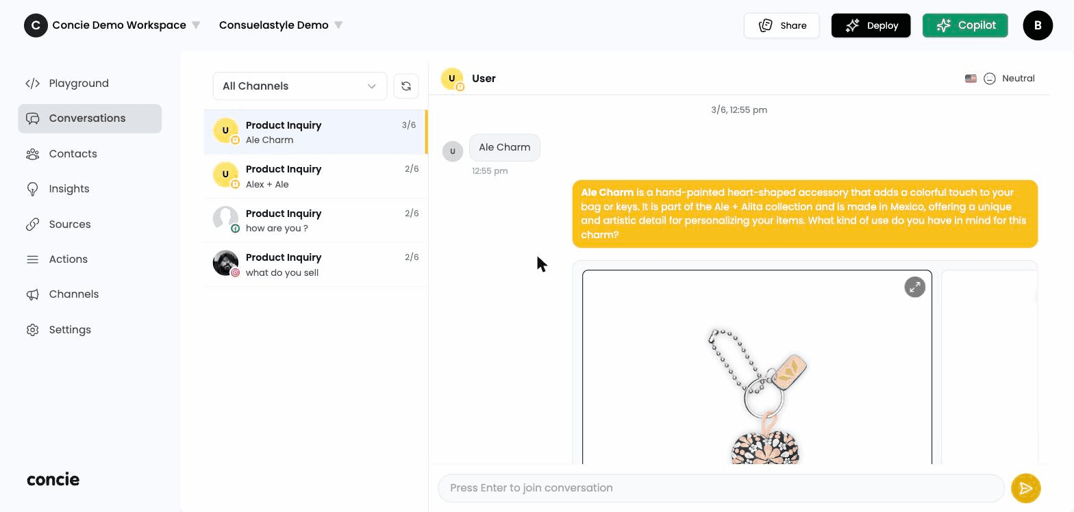 The Conversations inbox